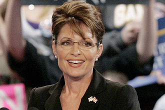 Sarah Palin, durante a campanha eleitoral de 2008, quando era candidata à vice-presidente dos EUA pelo Partido Republicano