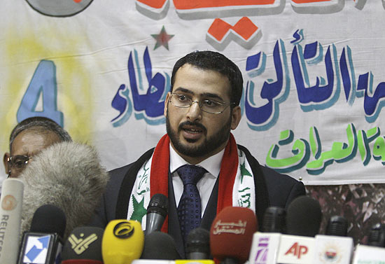 Jornalista Muntazer Al Zaidi concede entrevista coletiva aps sair da priso onde passou nove meses
