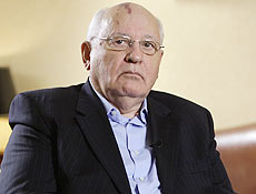 O ex-presidente sovitico Mikhail Gorbatchov durante entrevista em Moscou (Rssia)