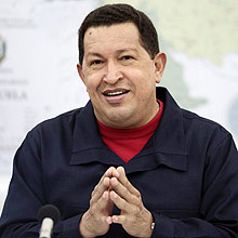 O presidente Hugo Chvez, que assumiu bancos aps escndalo indito de corrupo 