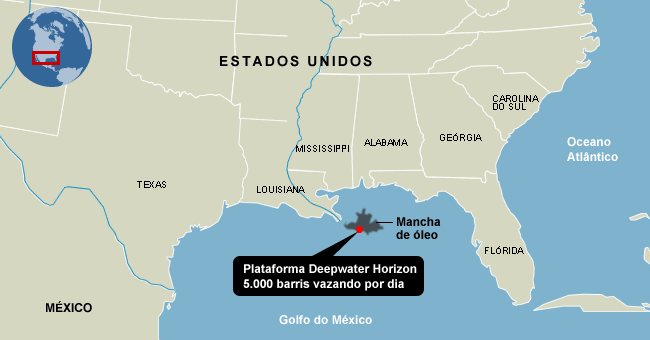 Explosão da plataforma Deepwater Horizon, da British Petroleum, causou maior vazamento de petróleo da história dos EUA