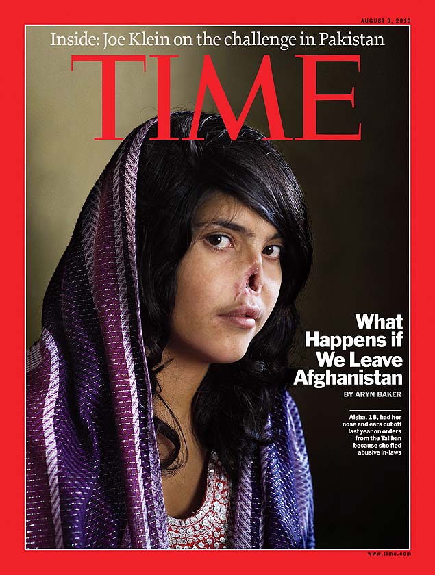 Polêmica capa da "Time"; jovem afegã mutilada será operada nos EUA