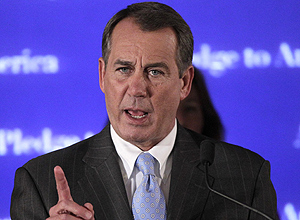 O republicano John Boehner, provvel novo presidente da Cmara dos Representantes, fala aps vitria nas eleies