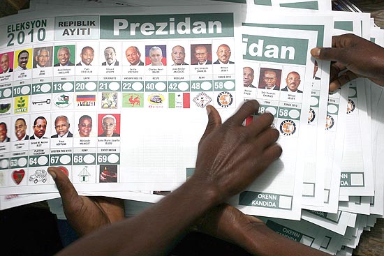 Ficha dos candidatos  Presidncia do Haiti, no primeiro turno das eleies, em 2010