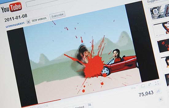 Desenho no YouTube mostra o filho de Kim Jong-il, Kim Jong-un, dirigindo um carro esportivo contra compatriotas