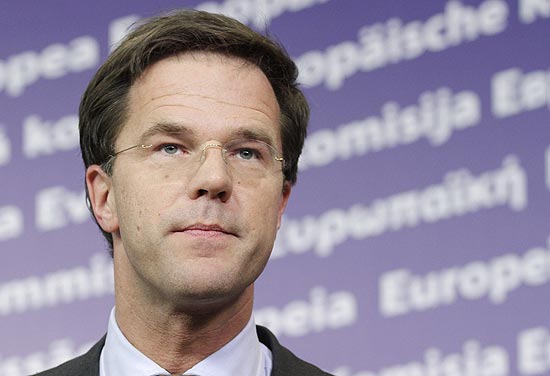 Imagem de 25 de janeiro mostra o premi holands, Mark Rutte, que passa por teste de popularidade nas urnas