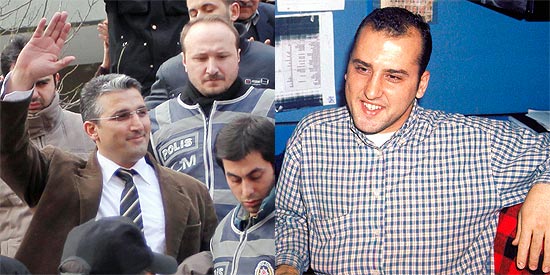 Os jornalistas Nedim Sener ( esq.) e Ahmet Sik, que tiveram priso ordenada pela Justia turca
