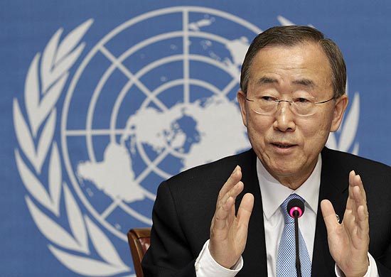 Ban Ki-Moon, secretrio-geral da ONU, num evento em maio de 2011