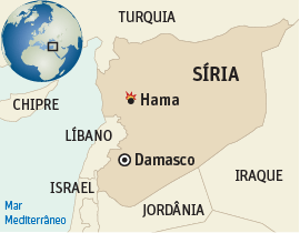 Mapa Sria - capital e cidade de Hama