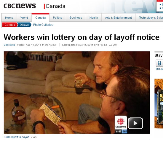 Funcionrios de empresa no Canad ganharam na loteria no dia em que receberam aviso de demisso