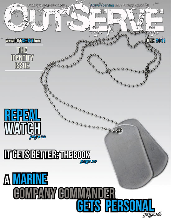Capa da 2 edio da OutServe, revista que busca promover direitos dos militares abertamente gays nos EUA