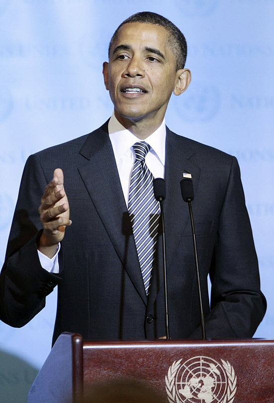 Presidente dos EUA, Barack Obama, discursa no encontro do Grupo de Contato da Líbia na ONU, em Nova York