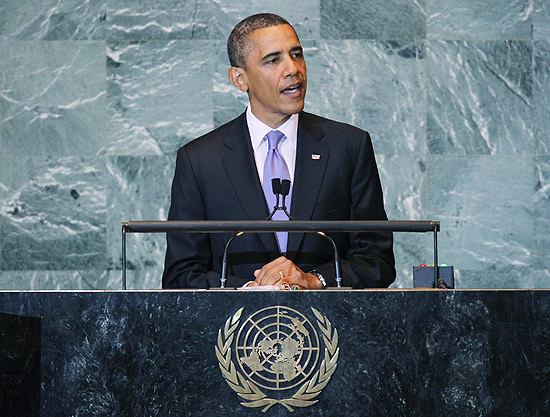 Presidente americano, Barack Obama, discursa durante abertura da Assembleia Geral da ONU