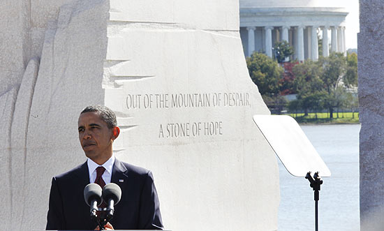 Obama inaugurou neste domingo, no National Mall de Washington, o monumento em memória a Martin Luther King, em homenagem ao "sonho"