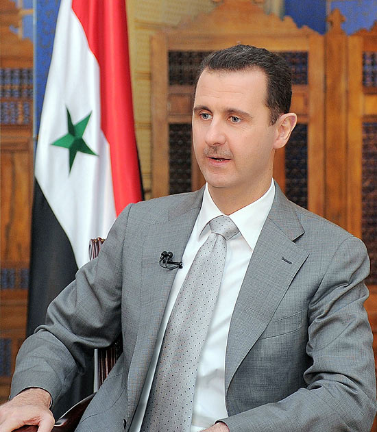 Imagem divulgada por agncia estatal sria mostra ditador Bashar Assad em entrevista em Damasco