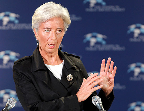 A diretora-gerente do FMI, Christine Lagarde, fala em evento do Departamento de Estado dos EUA