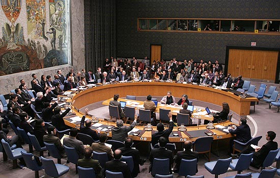 Reunião do Conselho de Segurança da ONU vota sanções contra o Irã, em 2007