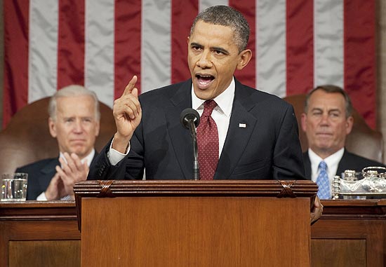 Barack Obama faz discurso do Estado da União ao Congresso americano, de maioria republicana
