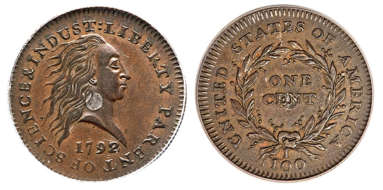 Moeda de 1 cent produzida em 1792, que foi vendida por US$ 1 milhão