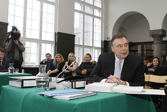 O ex-primeiro-ministro da Islândia, Geir Haarde, durante julgamento no início de março, em Reykjavik 