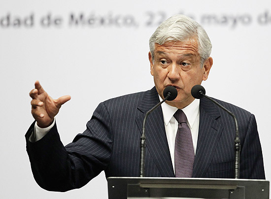 Andrés Manuel López Obrador, em discurso; ele disputa Presidência do México pela 2² vez