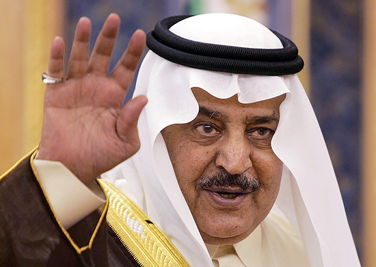 O prncipe rabe Nayef bin Abdul Aziz al-Saud em julho de 2007