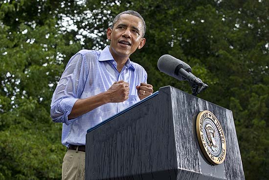 Presidente Barack Obama fala em evento de campanha em Glen Allen, Virgnia