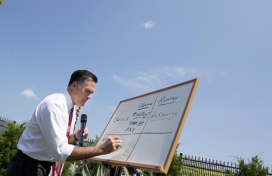 O candidato republicano  Presidncia americana, Mitt Romney, discute o Medicare em visita  Carolina do Sul