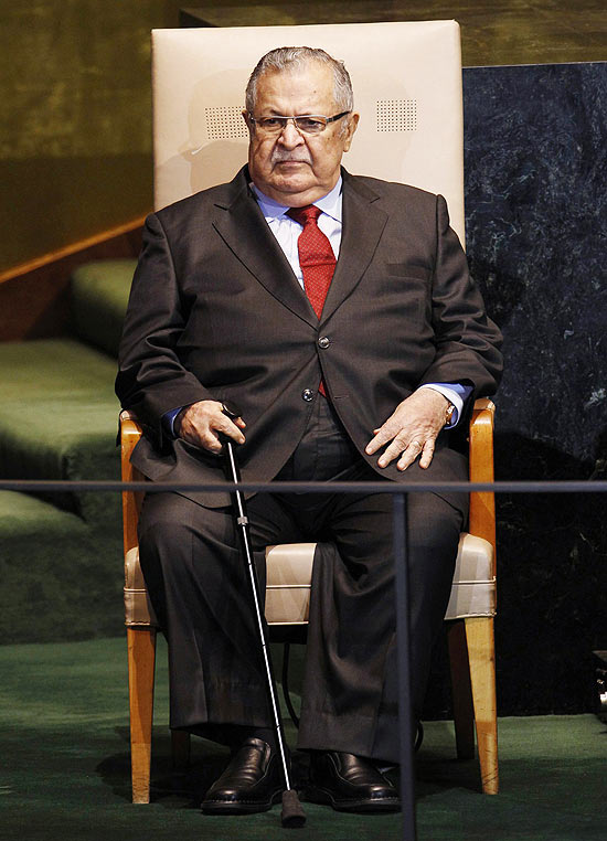 O presidente iraquiano, Jalal Talabani, 79, durante a Assembleia-Geral da ONU, em 2011