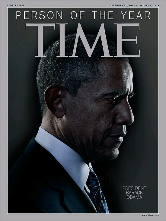 Capa da revista americana "Time", que escolheu Barack Obama como personalidade do ano de 2012