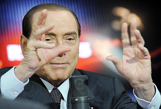 O presidente milanista e ex-premi italiano Silvio Berlusconi
