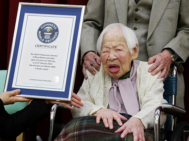 Japonesa Misao Okawa, 114, foi considerada pelo Guiness a mulher mais velha do mundo