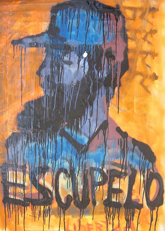 Obra de "El Sexto" mostra Fidel e a inscrio: "Cuspa-o"