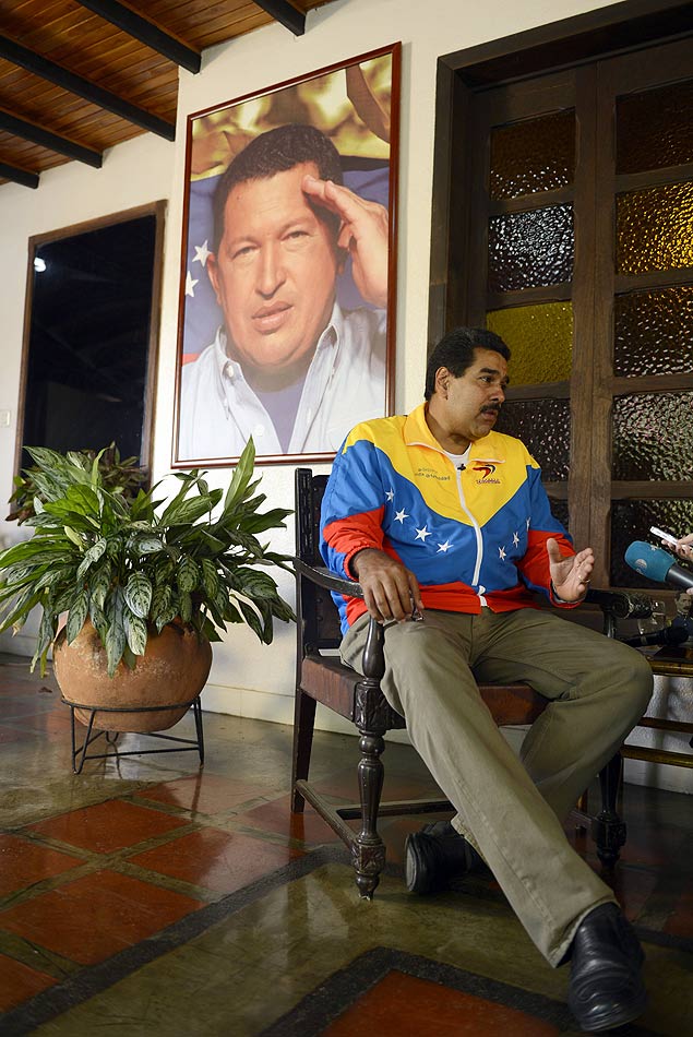 Nicols Maduro, candidato  Presidncia da Venezuela e herdeiro poltico do presidente Hugo Chvez, concede entrevista em Barinas