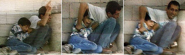 Imagens de TV reproduzem ataque que terminou com a morte do garoto Muhammad, 12, em 2000