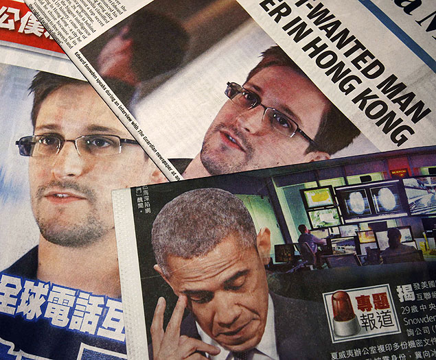 Montagem com fotos de Edward Snowden, ex-funcionrio do governo dos EUA que revelou esquema de espionagem da gesto Obama