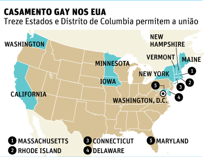 casamento gay EUA mapa