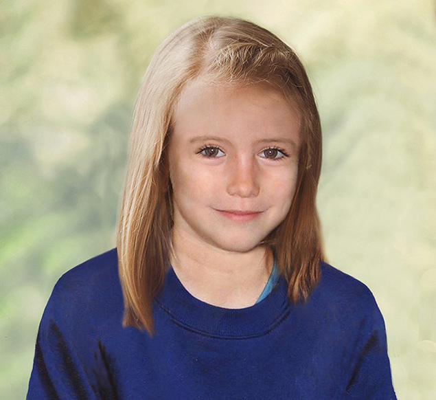 Fotomontagem da polícia mostra como seria Madeleine McCain aos nove anos de idade; menina desapareceu em 2007 em Portugal
