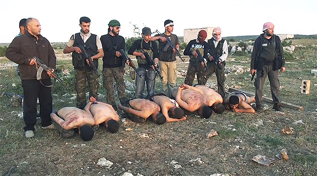 Foto de execuo promovida por rebeldes srios