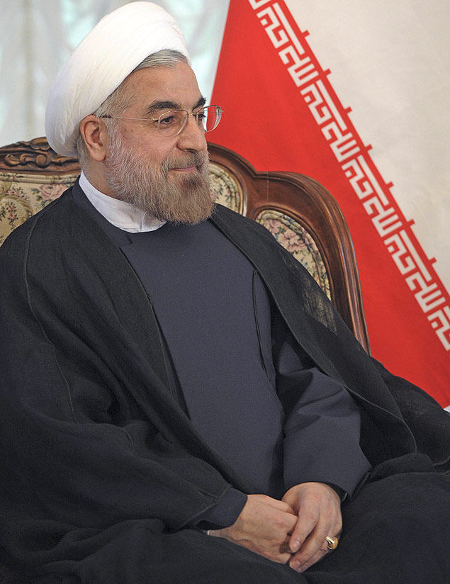 O presidente iraniano Hassan Rouhani durante uma cpula em Bisqueque, em 13 de setembro