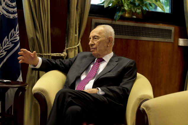 O presidente de Israel Shimon Peres, durante entrevista em seu gabinete na casa oficial em Jerusalm