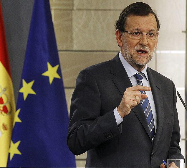 O primeiro-ministro da Espanha, Mariano Rajoy, em entrevista coletiva na qual afirmou que referendo no ser feito