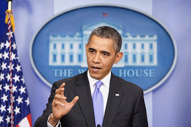 Presidente Barack Obama em conferncia de imprensa de fim de ano, na qual falou sobre espionagem