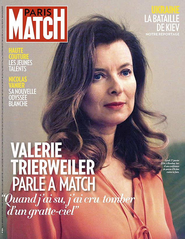 Capa da revista "Paris Match", em que Valrie Trierweiler fala pela primeira vez de separao