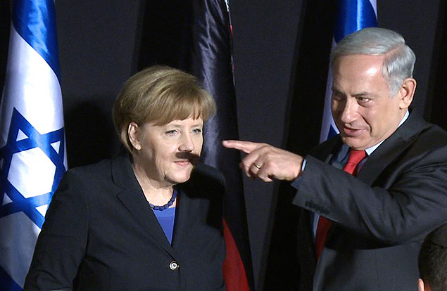 Chanceler Angela Merkel se encontra com o premi de Israel, Binyamin Netanyahu, em Jerusalm