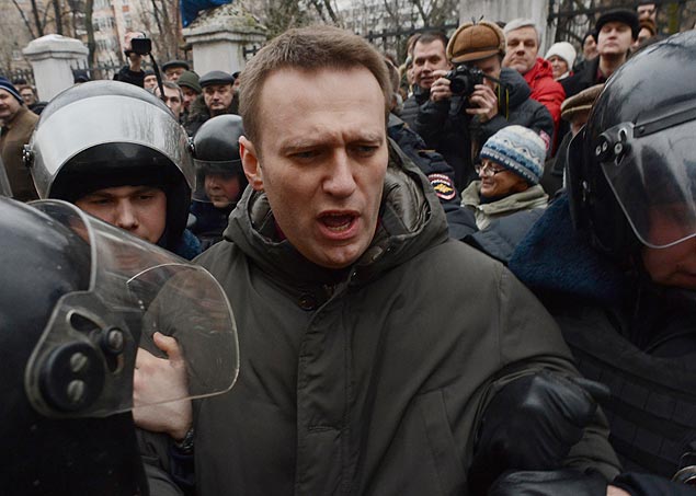 Alexei Navalny, em foto de 24 de fevereiro de 2014, quando foi preso em protesto contra Justia russa