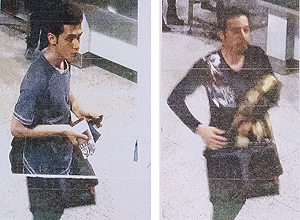 Polícia divulga imagem dos dois iranianos que embarcaram com passaportes roubados no voo da Malasya Airlines (Azhar Rahim/Efe) Polícia divulga imagem dos dois iranianos que embarcaram com passaportes roubados no voo da Malasya Airlines (Azhar Rahim/Efe)