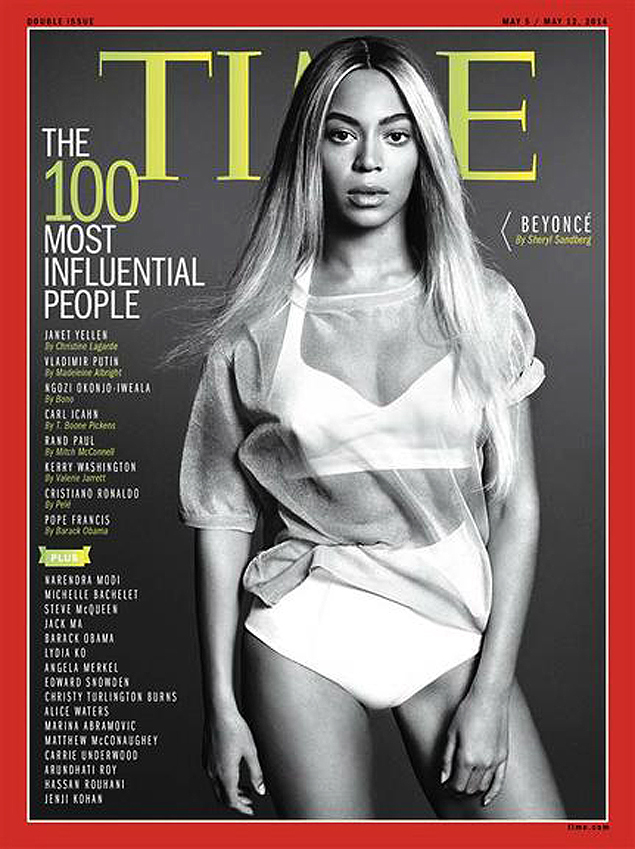 Capa da Revista semanal "Time" com a cantora americana Beyonc