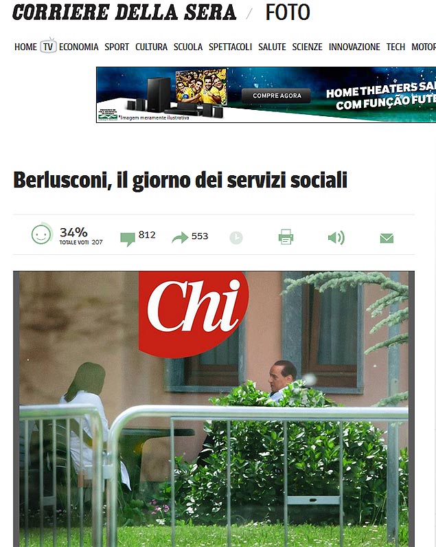 Site da revista "Chi" publica imagens de Berlusconi cumprindo servios sociais