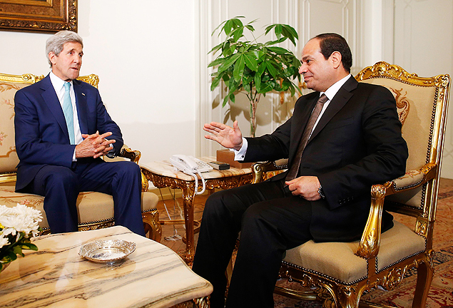 John Kerry conversa com presidente do Egito, Abdel Fattah al-Sisi, sobre acordo de cessar-fogo 